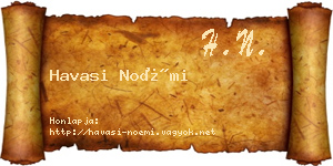 Havasi Noémi névjegykártya