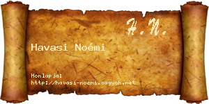 Havasi Noémi névjegykártya